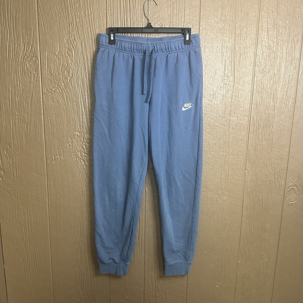 Nike Unisex Club Fleece Pant Jogger Mid Rise Light Blue Sz M Loungewear Casual